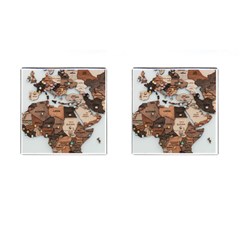 3d Vintage World Map Cufflinks (square) by Grandong