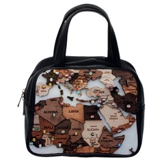 3d Vintage World Map Classic Handbag (one Side) by Grandong