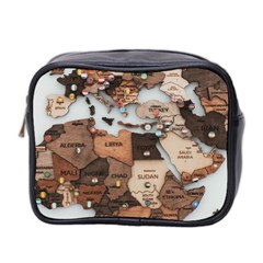 3d Vintage World Map Mini Toiletries Bag (two Sides) by Grandong