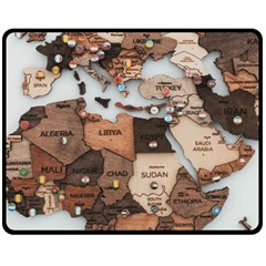 3d Vintage World Map Fleece Blanket (medium) by Grandong