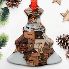 3d Vintage World Map Christmas Tree Ornament (two Sides) by Grandong