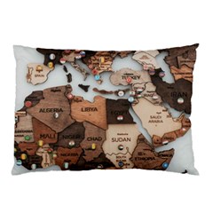 3d Vintage World Map Pillow Case (two Sides) by Grandong