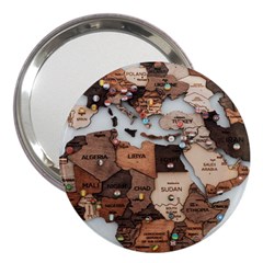 3d Vintage World Map 3  Handbag Mirrors by Grandong