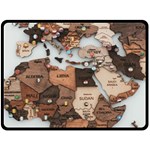 3d Vintage World Map Two Sides Fleece Blanket (Large) 80 x60  Blanket Front