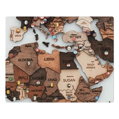 3d Vintage World Map Two Sides Premium Plush Fleece Blanket (large) by Grandong