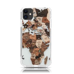 3d Vintage World Map Iphone 11 Tpu Uv Print Case by Grandong