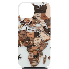 3d Vintage World Map Iphone 14 Black Uv Print Case by Grandong