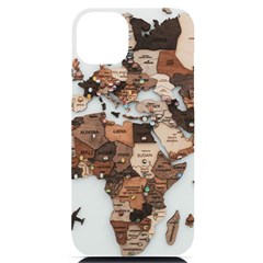 3d Vintage World Map Iphone 14 Plus Black Uv Print Case by Grandong