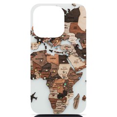 3d Vintage World Map Iphone 14 Pro Black Uv Print Case by Grandong