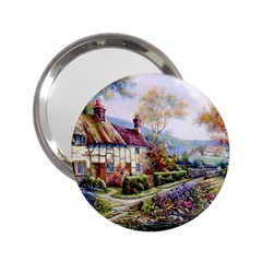 Colorful Cottage River Colorful House Landscape Garden Beautiful Painting 2 25  Handbag Mirrors by Grandong