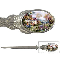 Colorful Cottage River Colorful House Landscape Garden Beautiful Painting Letter Opener by Grandong