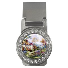 Colorful Cottage River Colorful House Landscape Garden Beautiful Painting Money Clips (cz)  by Grandong