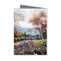 Colorful Cottage River Colorful House Landscape Garden Beautiful Painting Mini Greeting Cards (pkg Of 8) by Grandong