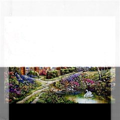 Colorful Cottage River Colorful House Landscape Garden Beautiful Painting Rectangular Jigsaw Puzzl by Grandong