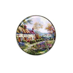 Colorful Cottage River Colorful House Landscape Garden Beautiful Painting Hat Clip Ball Marker (4 Pack) by Grandong