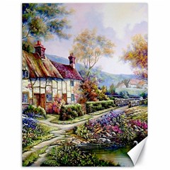 Colorful Cottage River Colorful House Landscape Garden Beautiful Painting Canvas 18  X 24  by Grandong