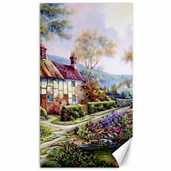 Colorful Cottage River Colorful House Landscape Garden Beautiful Painting Canvas 40  X 72  by Grandong