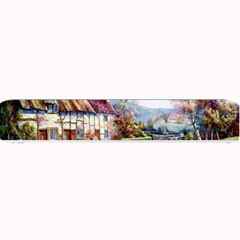 Colorful Cottage River Colorful House Landscape Garden Beautiful Painting Small Bar Mat by Grandong