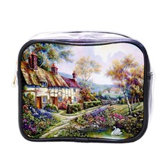 Colorful Cottage River Colorful House Landscape Garden Beautiful Painting Mini Toiletries Bag (one Side) by Grandong