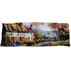 Colorful Cottage River Colorful House Landscape Garden Beautiful Painting Body Pillow Case Dakimakura (two Sides) by Grandong