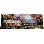 Colorful Cottage River Colorful House Landscape Garden Beautiful Painting Body Pillow Case Dakimakura (Two Sides) Front