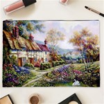 Colorful Cottage River Colorful House Landscape Garden Beautiful Painting Cosmetic Bag (XXL) Front