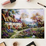 Colorful Cottage River Colorful House Landscape Garden Beautiful Painting Cosmetic Bag (XXL) Back