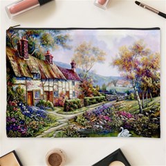 Colorful Cottage River Colorful House Landscape Garden Beautiful Painting Cosmetic Bag (xxxl) by Grandong