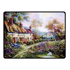 Colorful Cottage River Colorful House Landscape Garden Beautiful Painting Two Sides Fleece Blanket (small) by Grandong