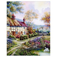 Colorful Cottage River Colorful House Landscape Garden Beautiful Painting Drawstring Bag (small) by Grandong