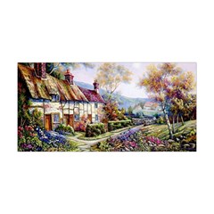 Colorful Cottage River Colorful House Landscape Garden Beautiful Painting Yoga Headband by Grandong