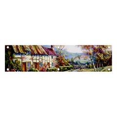 Colorful Cottage River Colorful House Landscape Garden Beautiful Painting Banner And Sign 4  X 1  by Grandong