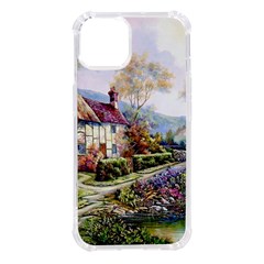 Colorful Cottage River Colorful House Landscape Garden Beautiful Painting Iphone 14 Tpu Uv Print Case by Grandong