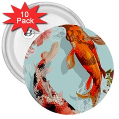 Koi Fish 3  Buttons (10 Pack)  by Grandong