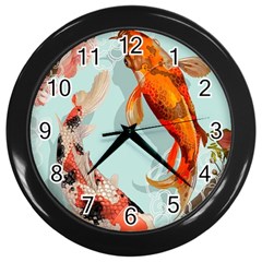 Koi Fish Wall Clock (black) by Grandong