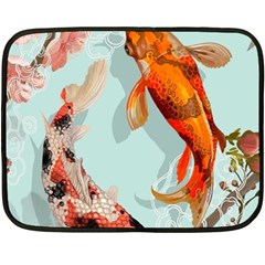 Koi Fish Two Sides Fleece Blanket (mini) by Grandong