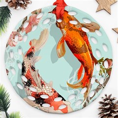 Koi Fish Ornament (round Filigree) by Grandong