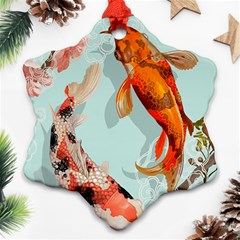 Koi Fish Snowflake Ornament (two Sides) by Grandong