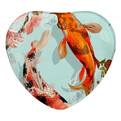 Koi Fish Heart Glass Fridge Magnet (4 Pack)