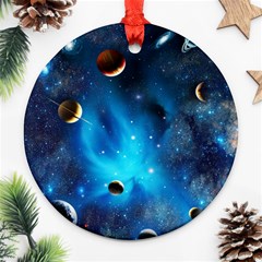 3d Universe Space Star Planet Ornament (Round)