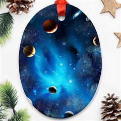 3d Universe Space Star Planet Ornament (Oval)