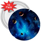 3d Universe Space Star Planet 3  Buttons (10 pack)  Front