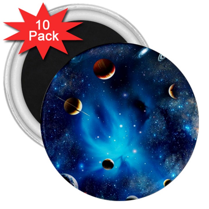 3d Universe Space Star Planet 3  Magnets (10 pack) 