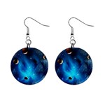 3d Universe Space Star Planet Mini Button Earrings Front