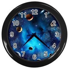 3d Universe Space Star Planet Wall Clock (Black)