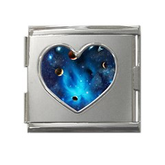 3d Universe Space Star Planet Mega Link Heart Italian Charm (18mm)