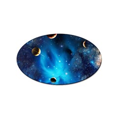 3d Universe Space Star Planet Sticker (Oval)