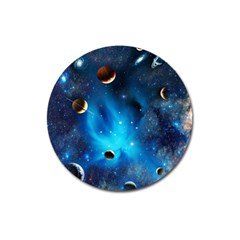 3d Universe Space Star Planet Magnet 3  (Round)