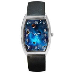 3d Universe Space Star Planet Barrel Style Metal Watch by Grandong