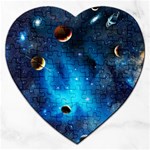 3d Universe Space Star Planet Jigsaw Puzzle (Heart) Front